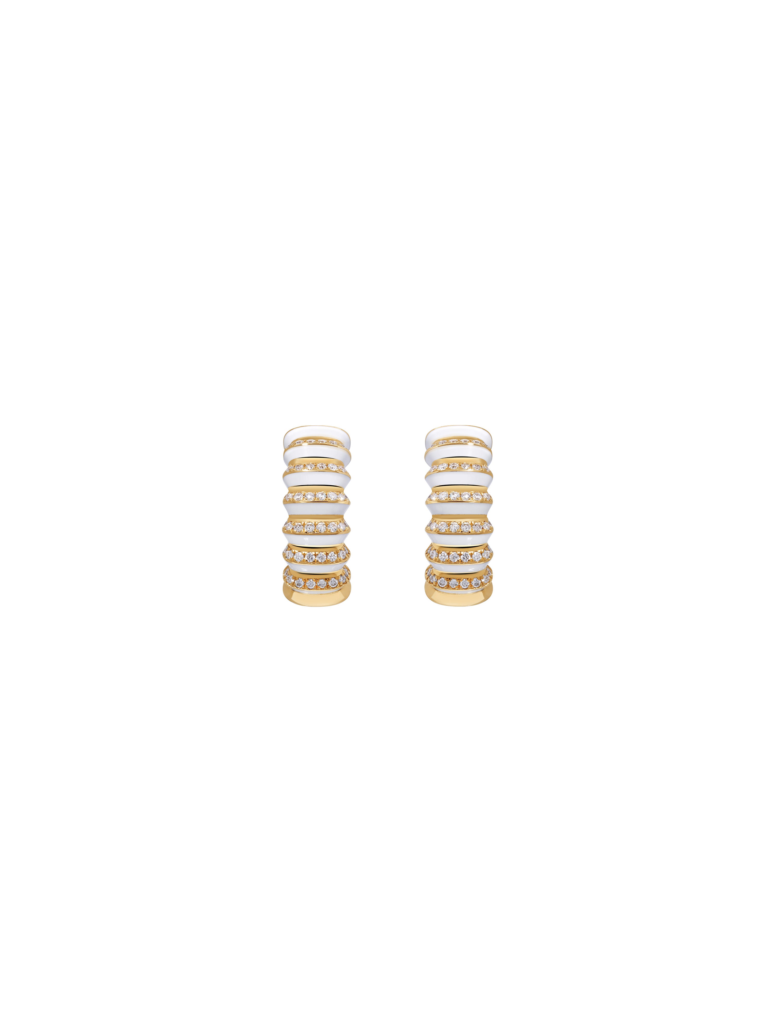 Borsh Bone White Hoop Earrings