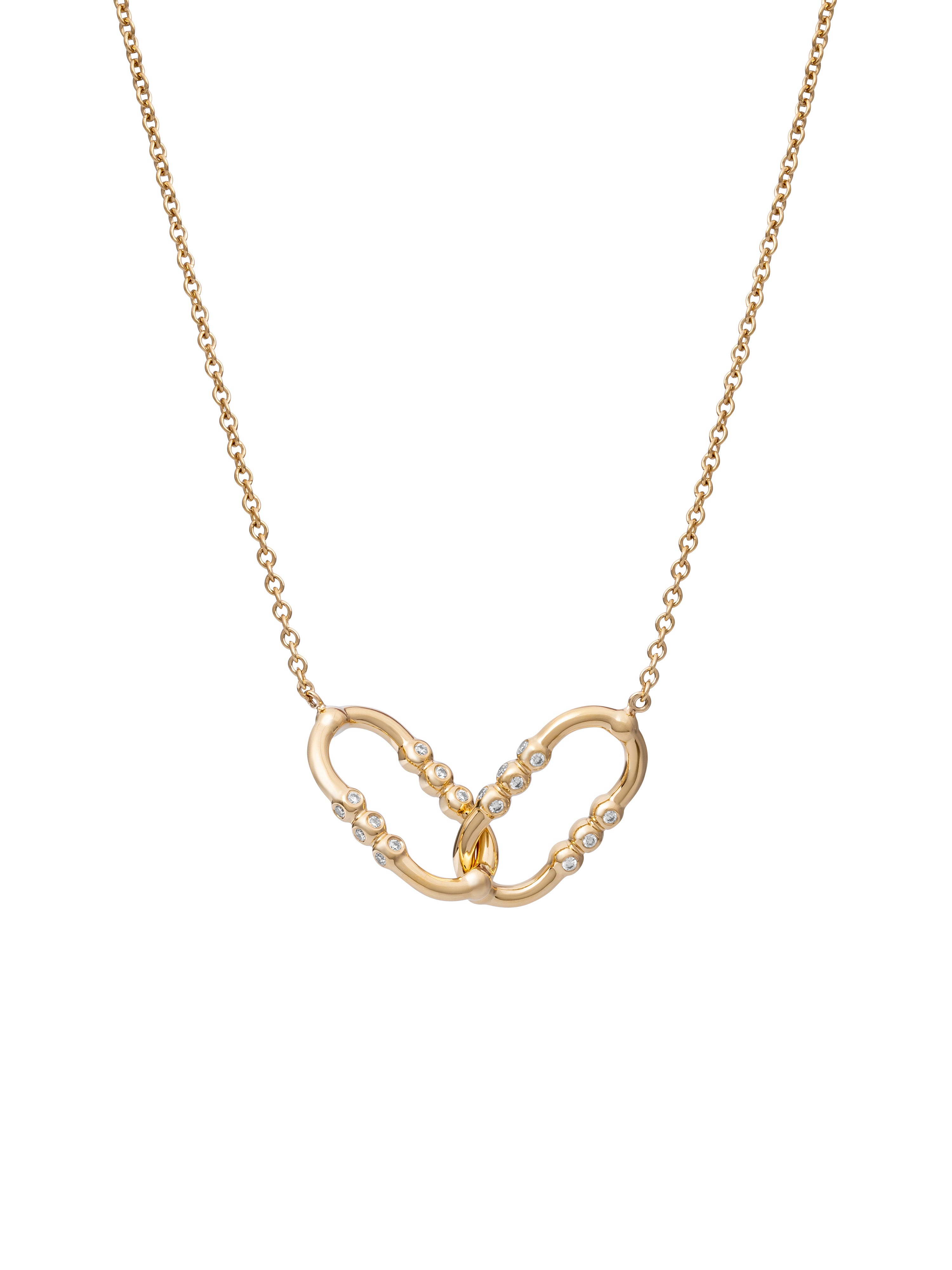 Markeli Twin Link Necklace in 18K yellow gold with diamonds, State Property Arcane collection