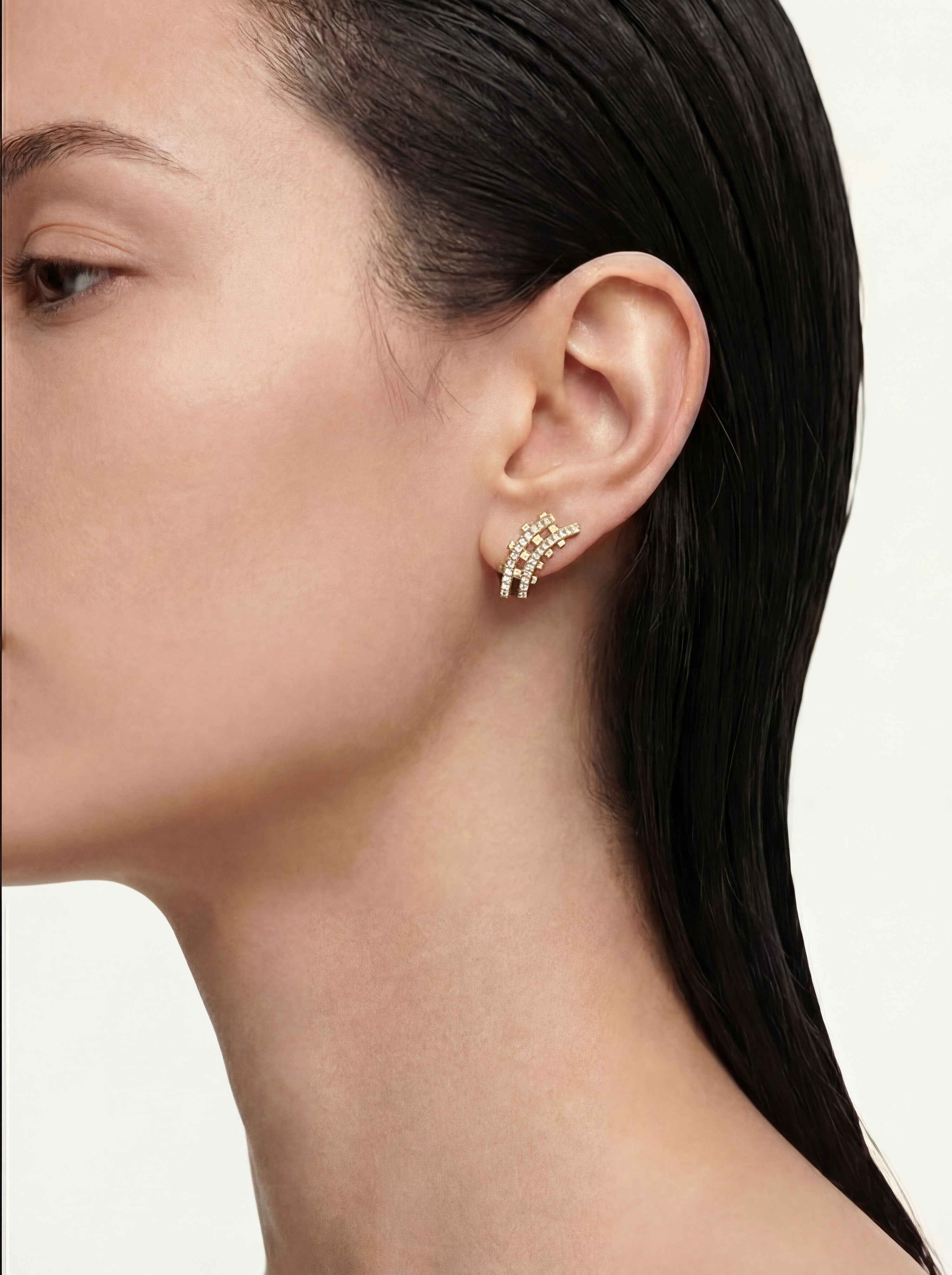 Railroad Pavé Minor Earrings