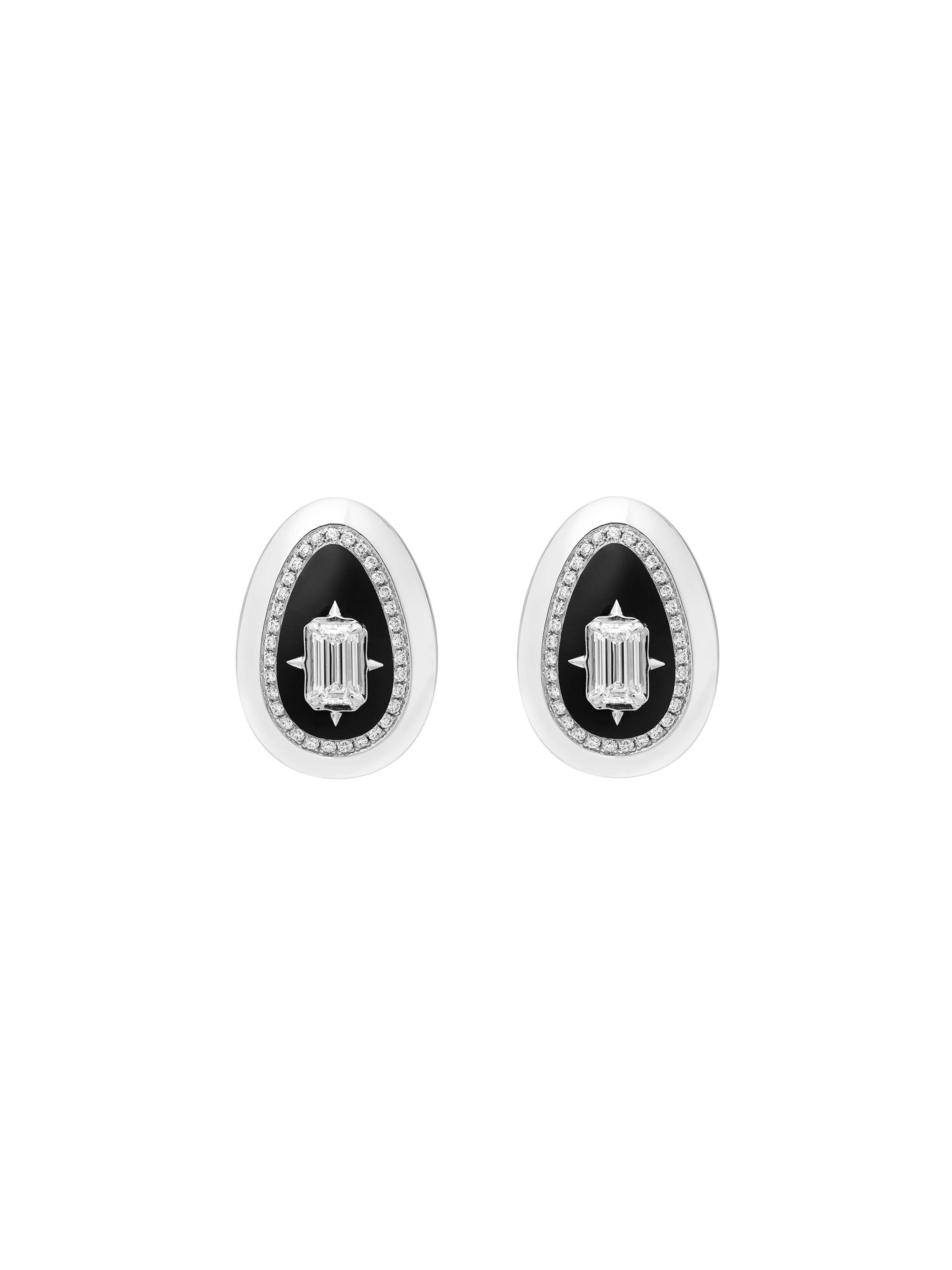 Cosmic Egg Jet Black Earrings