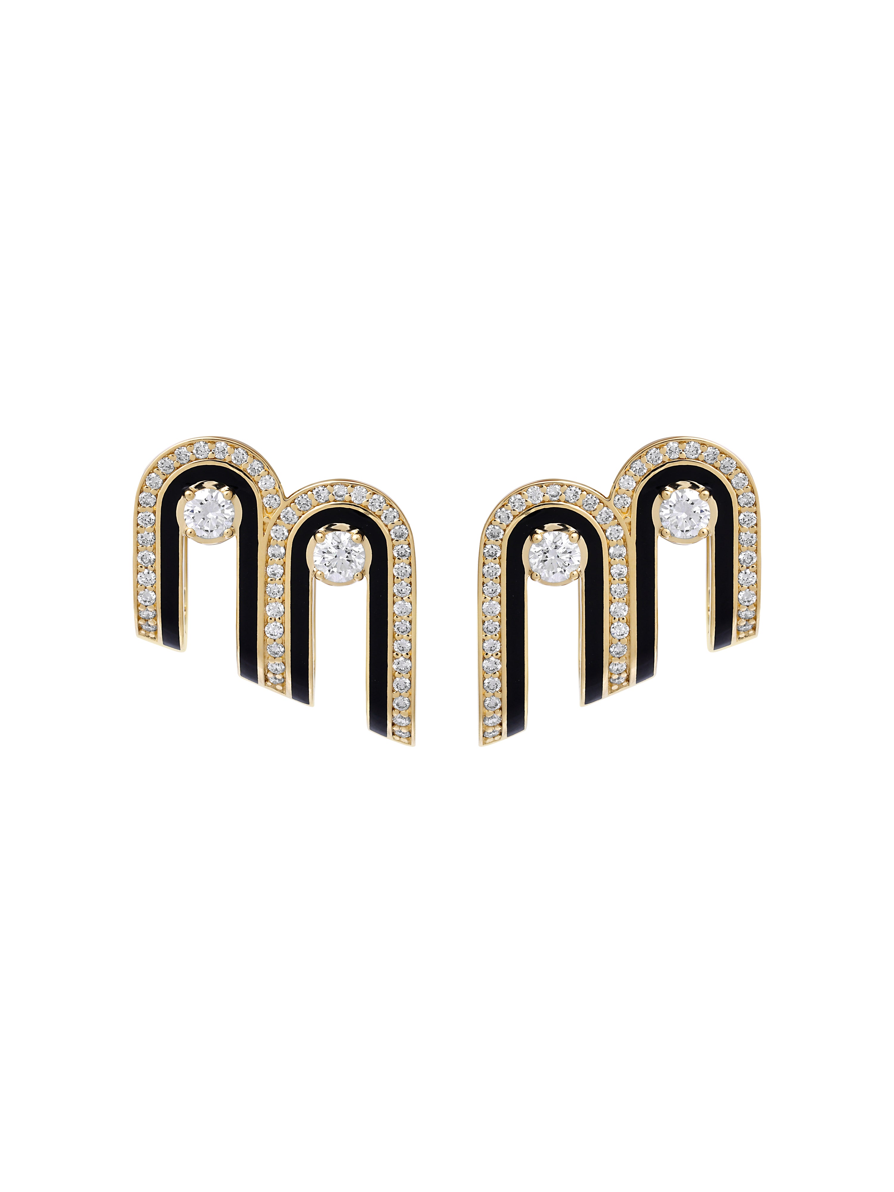 Dias Minor Twin Jet Black Earrings