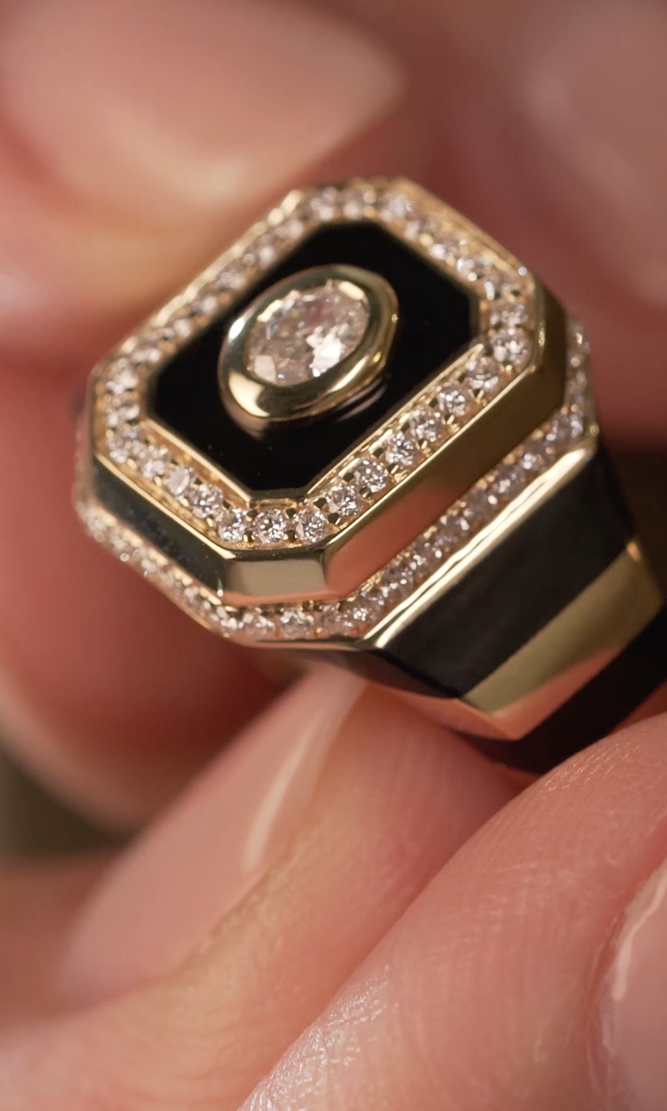 Load video: Tsang Jet Black Signet Ring
