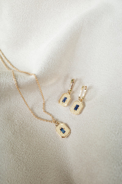 Spade Warisan Minor Blue Sapphire Pendant Drop Earrings
