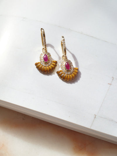 Alara Tigerlily Pendant Drop Earrings