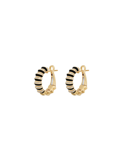 Borsh Jet Black Hoop Earrings