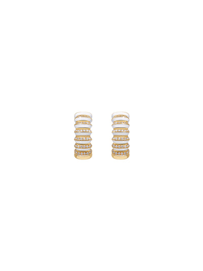 Borsh Bone White Hoop Earrings