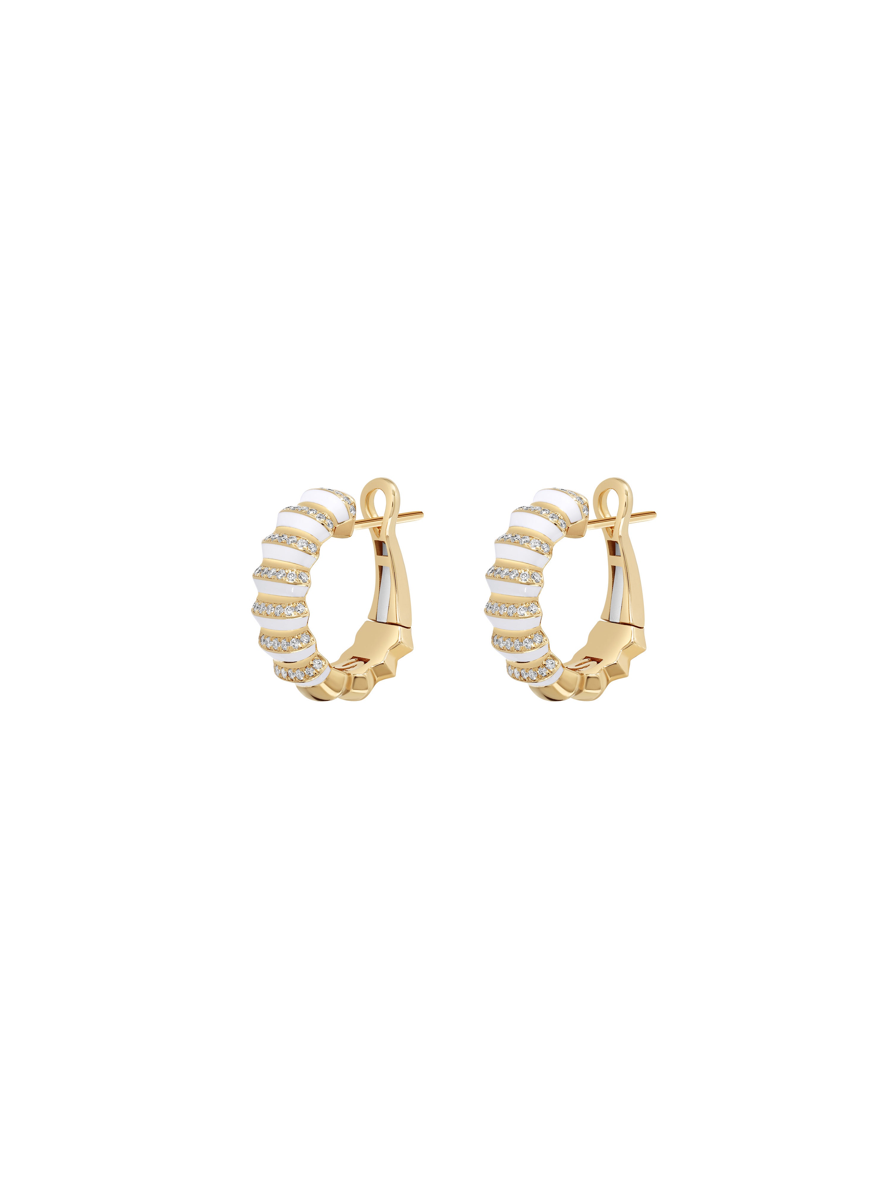 Borsh Bone White Hoop Earrings