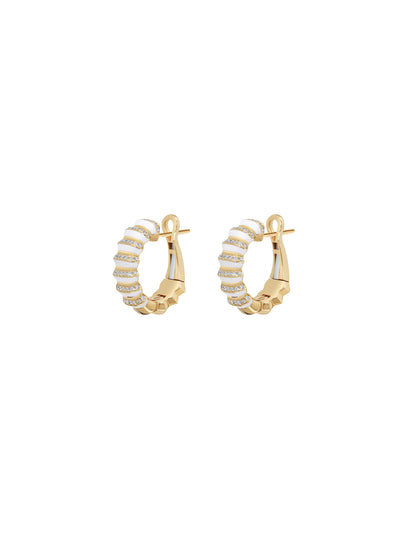 Borsh Bone White Hoop Earrings