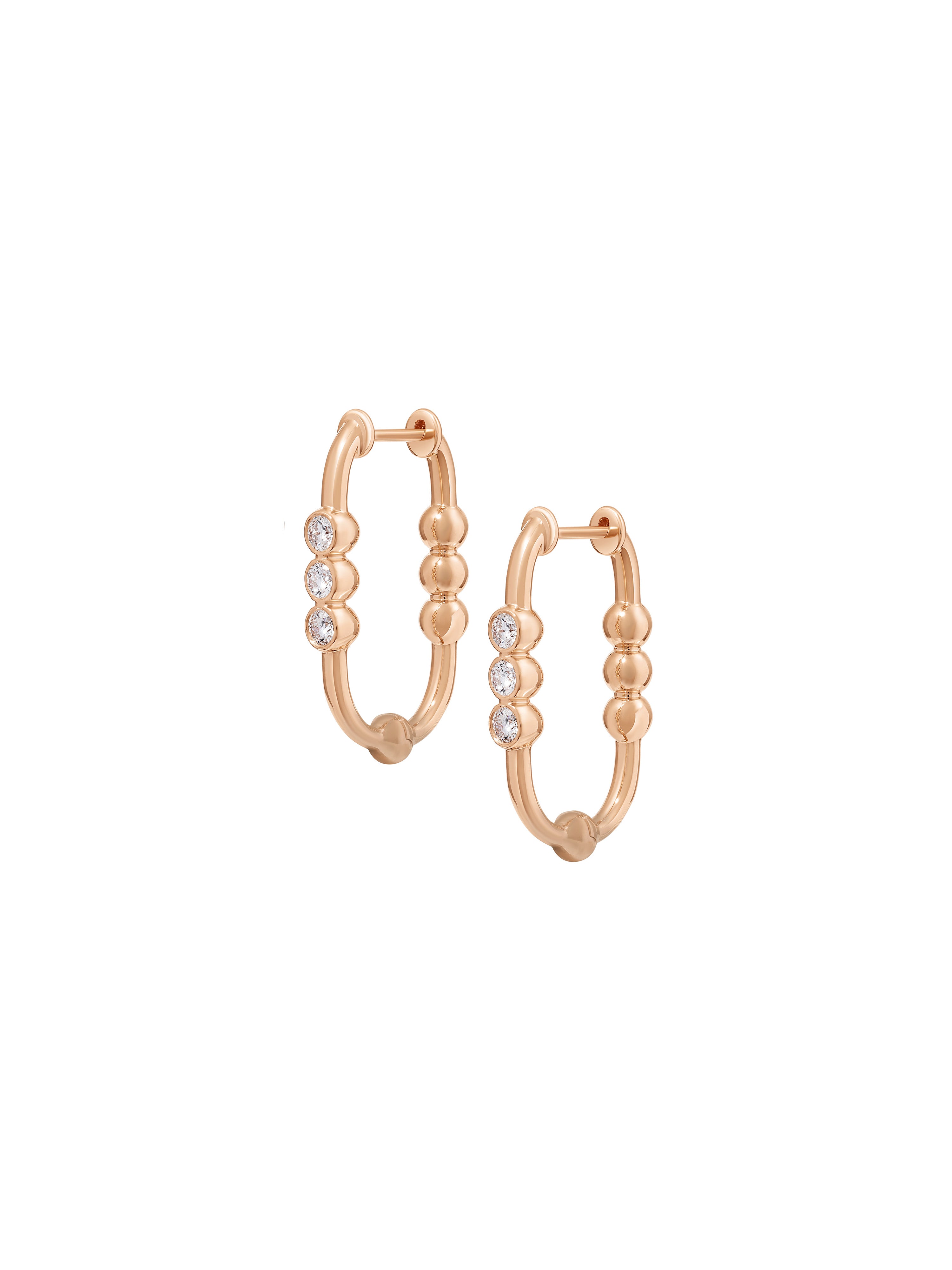 Markeli Hoop Diamond Earrings in 18K rose gold with diamonds, State Property Arcane collection