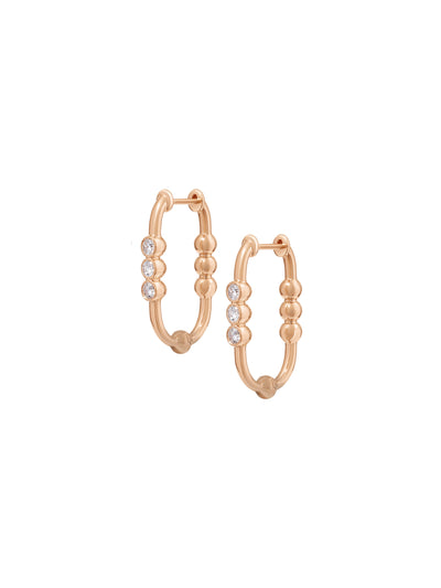 Markeli Hoop Diamond Earrings in 18K rose gold with diamonds, State Property Arcane collection