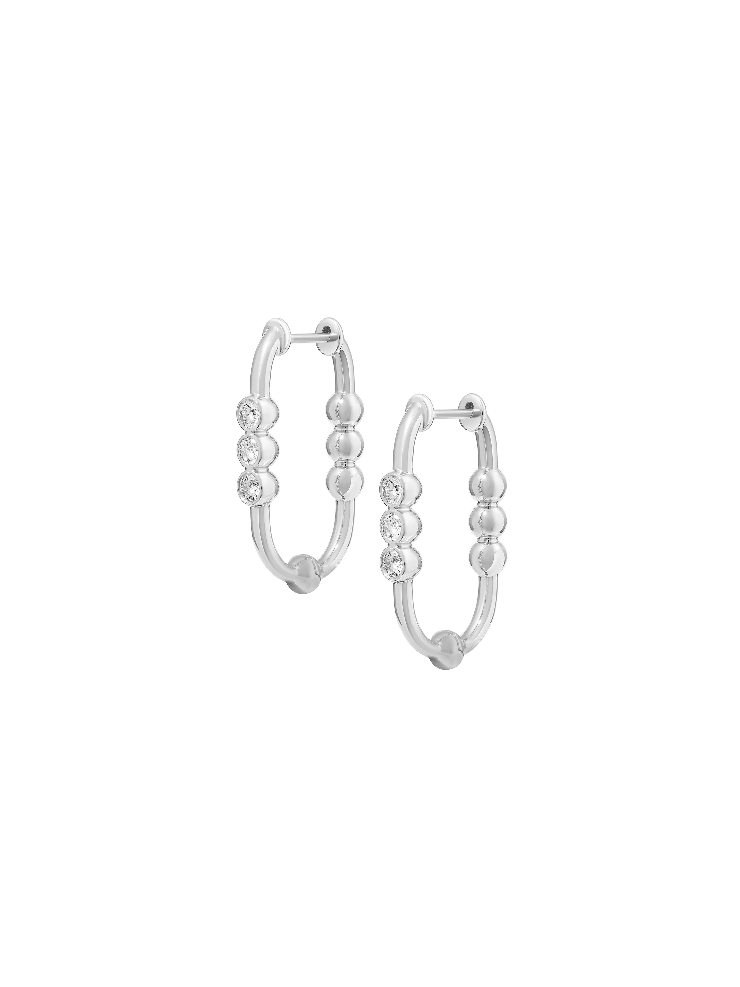 Markeli Hoop Diamond Earrings in 18K white gold with diamonds, State Property Arcane collection