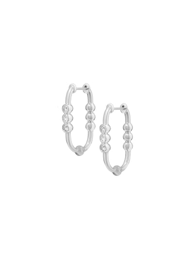 Markeli Hoop Diamond Earrings in 18K white gold with diamonds, State Property Arcane collection