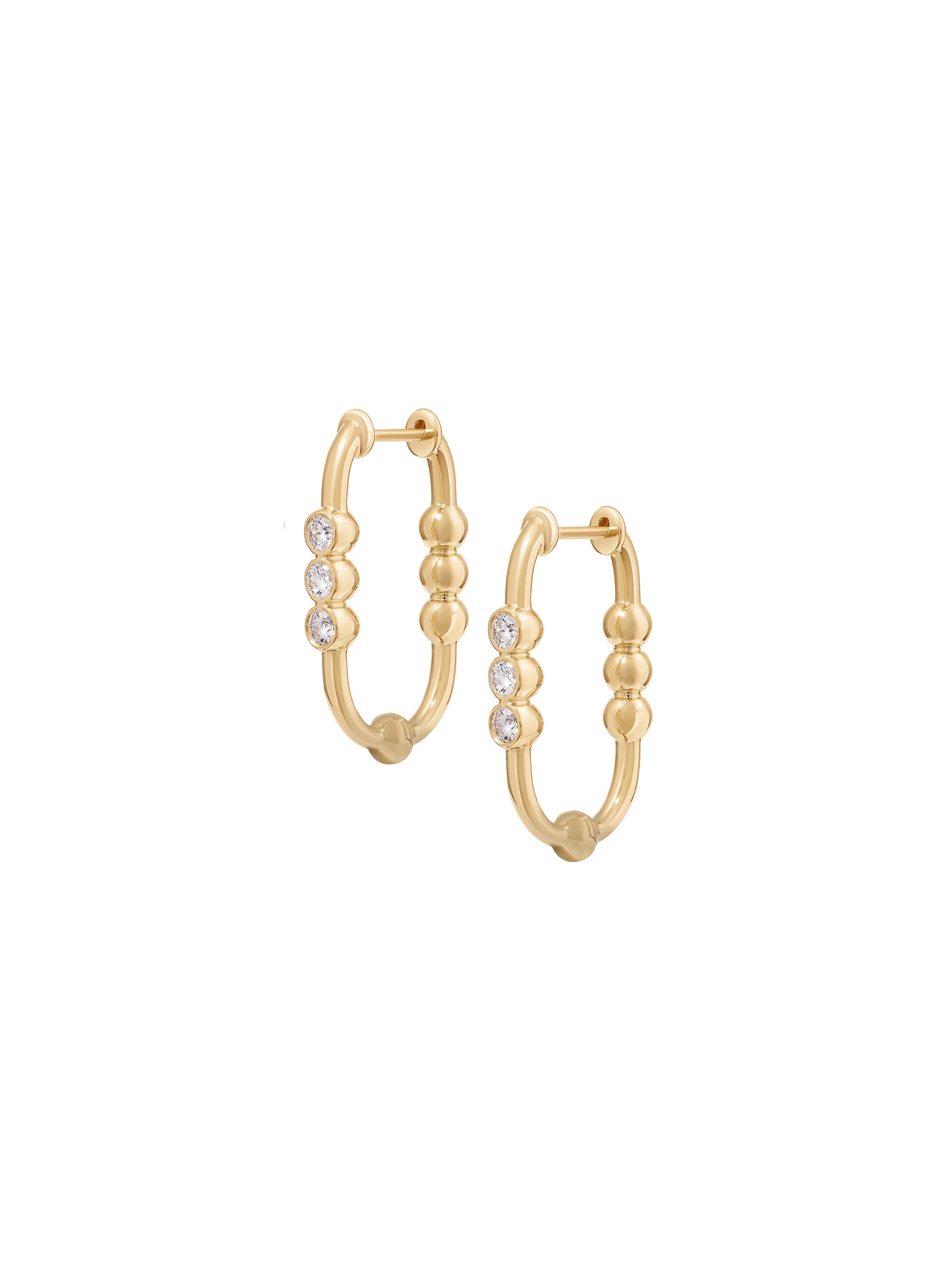 Markeli Hoop Diamond Earrings in 18K yellow gold with diamonds, State Property Arcane collection