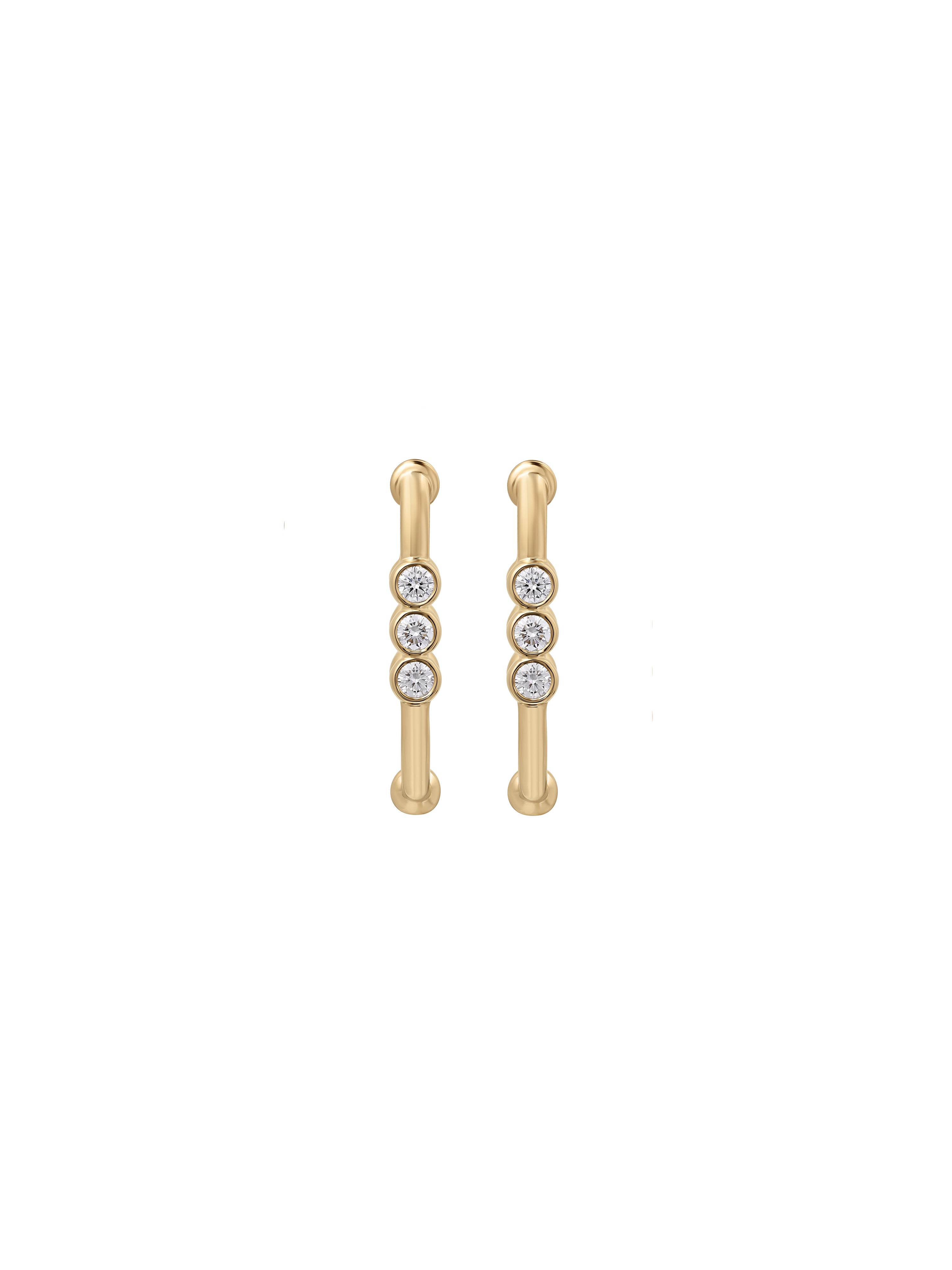 Markeli Hoop Diamond Earrings in 18K yellow gold with diamonds, State Property Arcane collection, alternate view