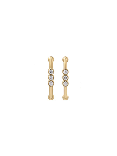 Markeli Hoop Diamond Earrings in 18K yellow gold with diamonds, State Property Arcane collection, alternate view
