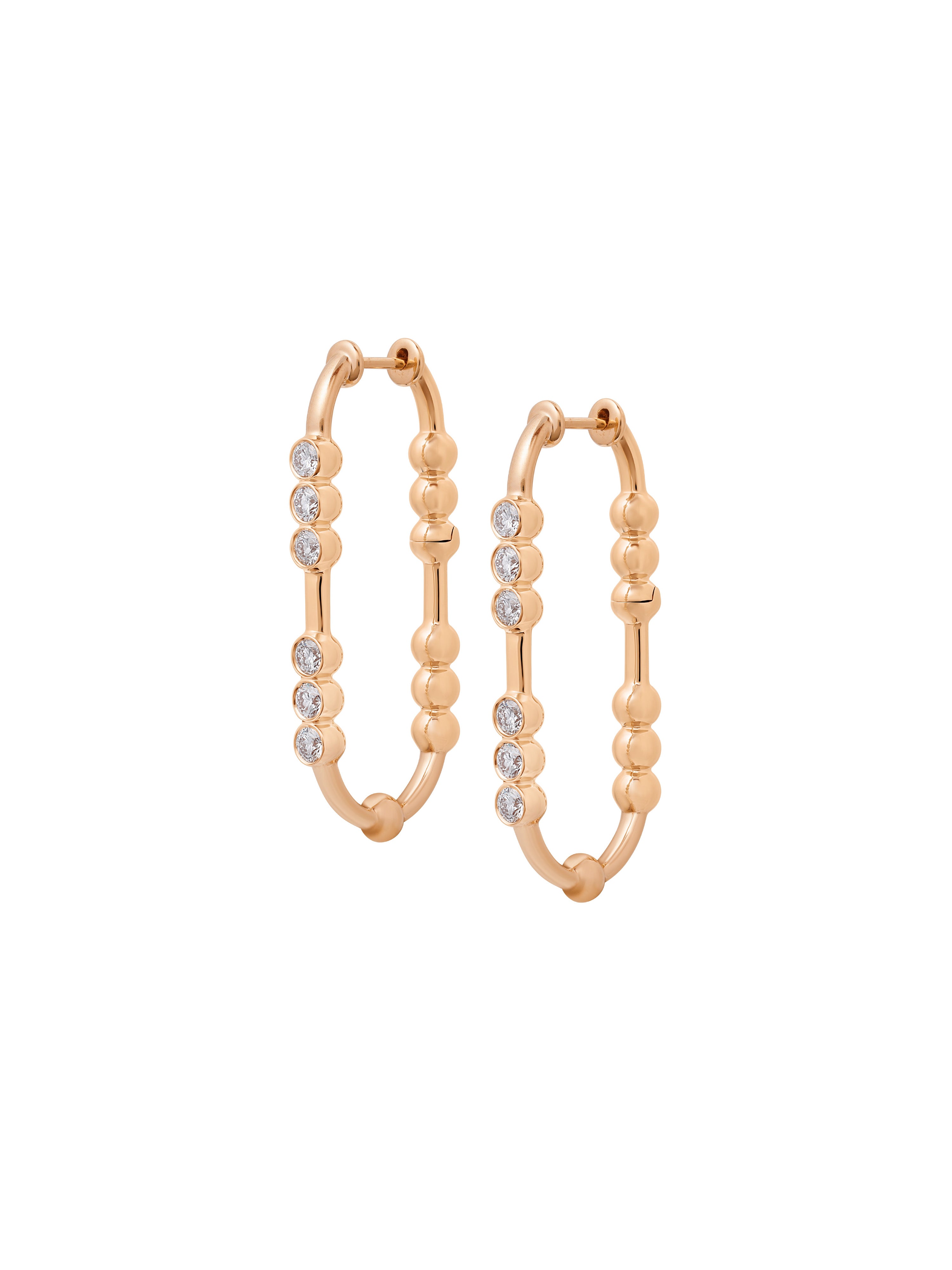 Markeli Major Hoop Diamond Earrings in 18K rose gold with diamonds, State Property Arcane collection