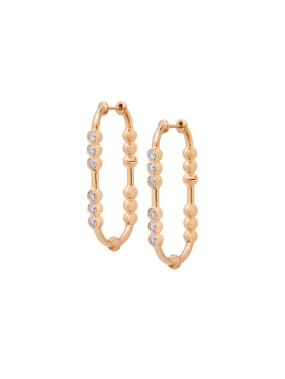 Markeli Major Hoop Diamond Earrings in 18K rose gold with diamonds, State Property Arcane collection