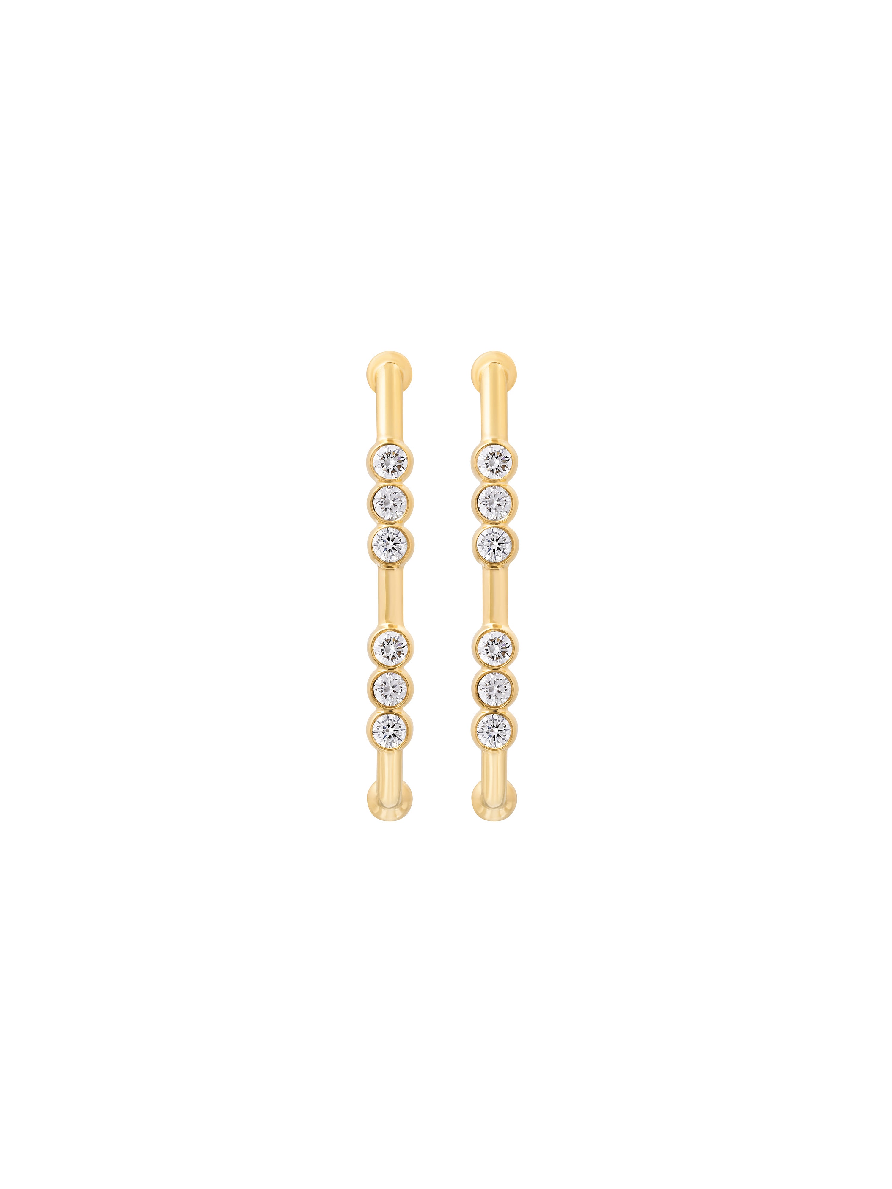 Markeli Major Hoop Diamond Earrings in 18K yellow gold with diamonds, State Property Arcane collection, alternate view