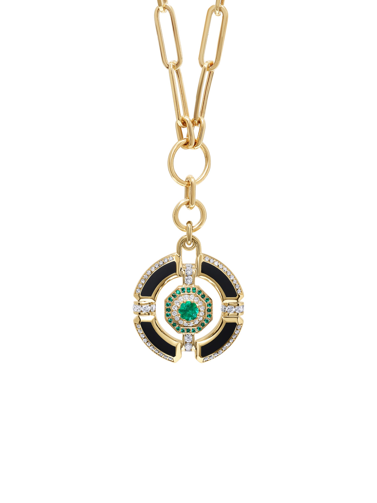 Darro Enchantress Necklace with emerald, enamel and pavé diamonds, State Property Gardens collection