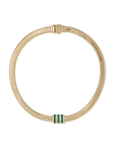 Raisina Cipher Emerald Tubogas Necklace