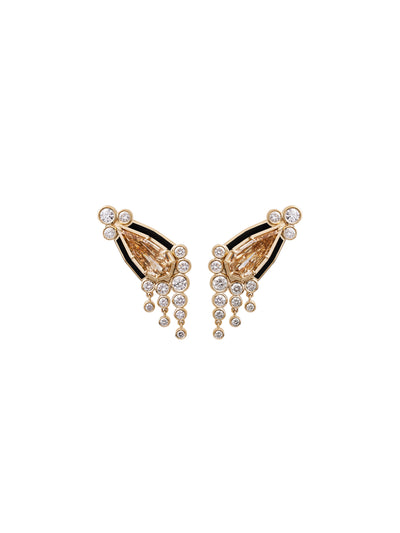 Sanssouci Bloom Honey Diamond Earrings in 18K yellow gold with step-cut pear-shaped honey diamonds, State Property Gardens collection