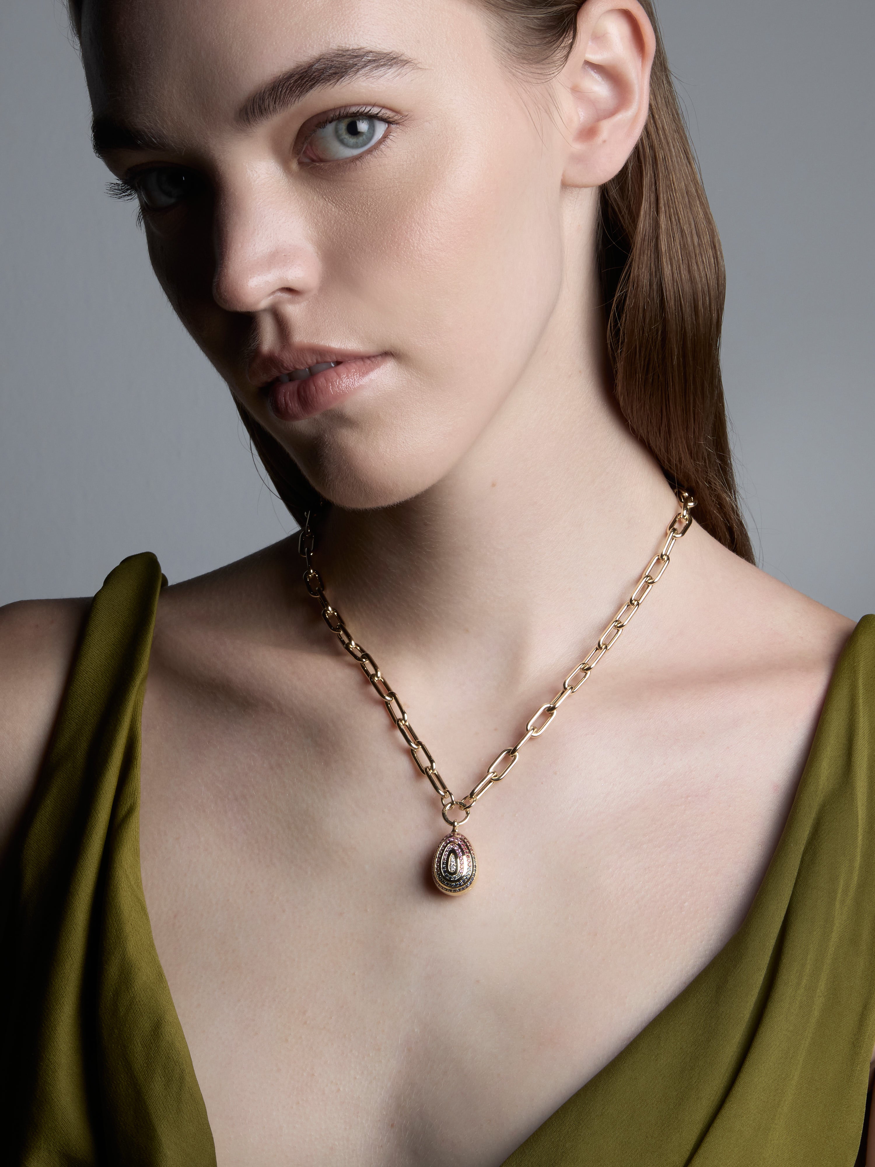Cosmic Egg Confetti Orbit Locket Pendant