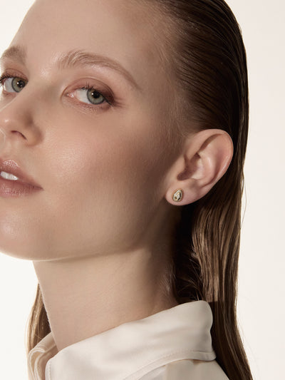 Cosmic Egg Petite Diamond Stud Earrings