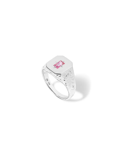 Spade Warisan Pink Sapphire Signet Ring