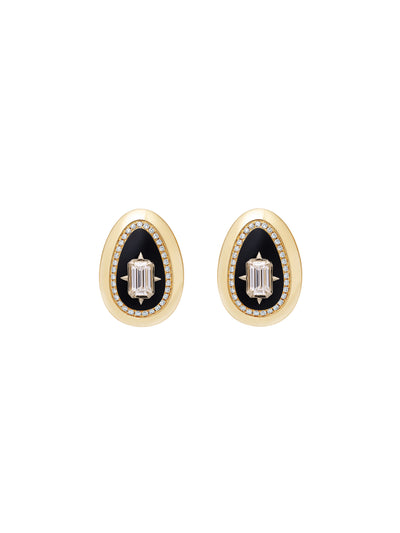 Cosmic Egg Jet Black Earrings