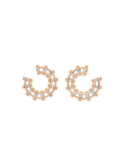 Railroad Diamond Loop Earrings