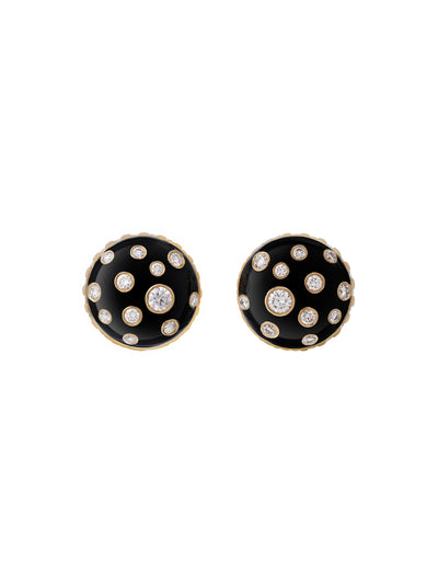 Toadstool Jet Black Earrings