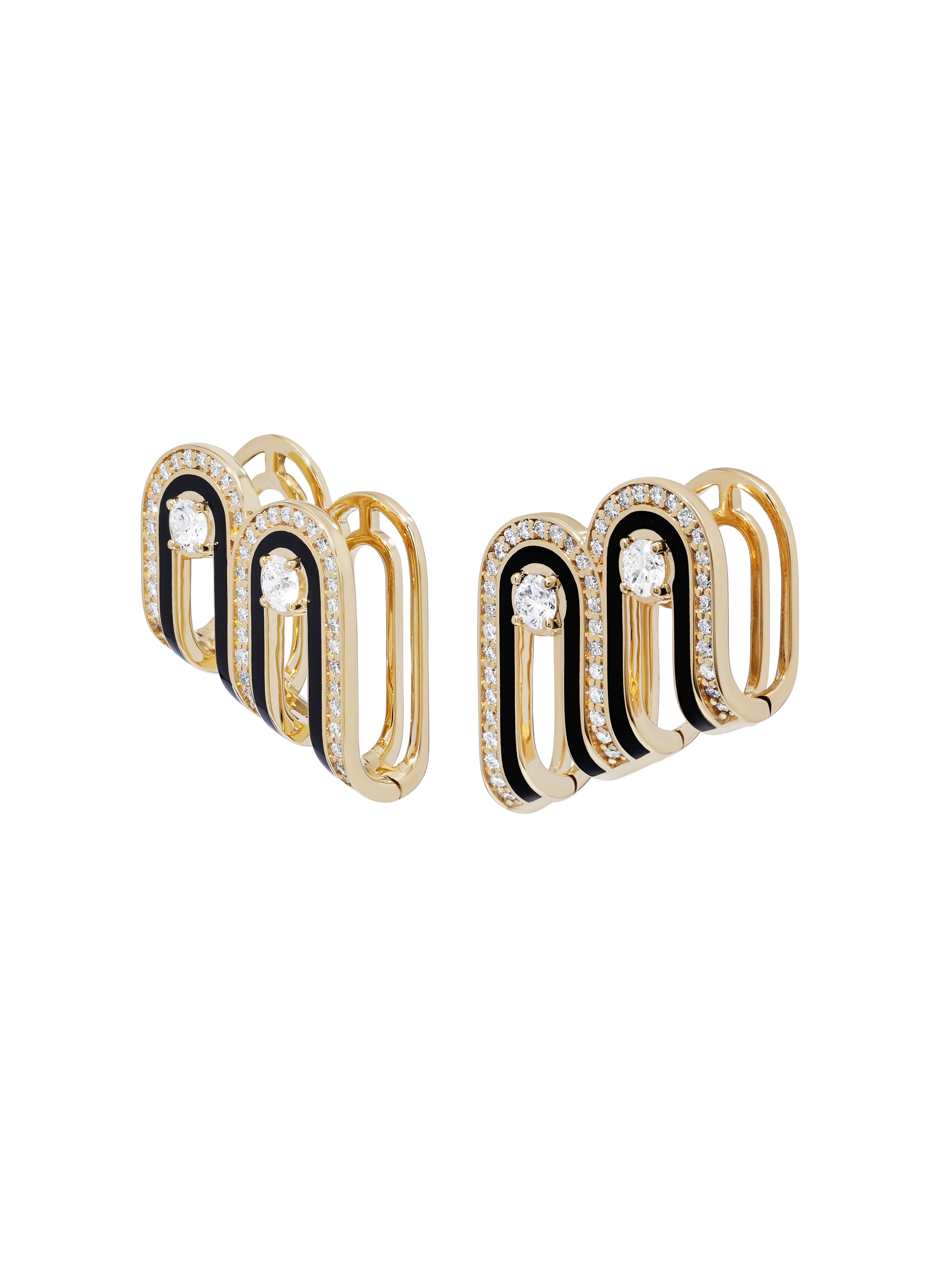 Dias Minor Twin Jet Black Earrings
