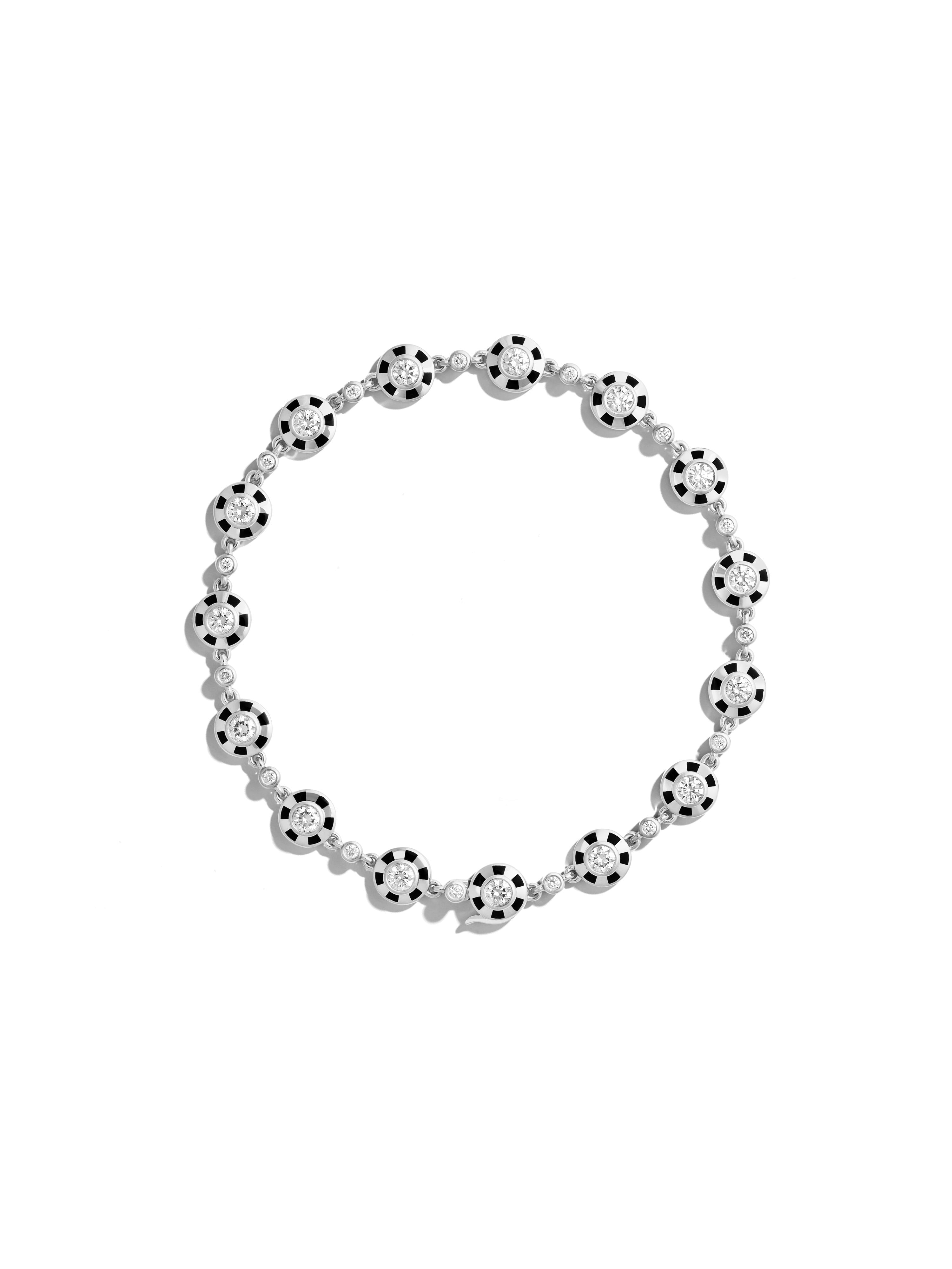 Lorenz Jet Black Bracelet in 18K white gold with diamonds and jet black enamel, State Property Voyager collection