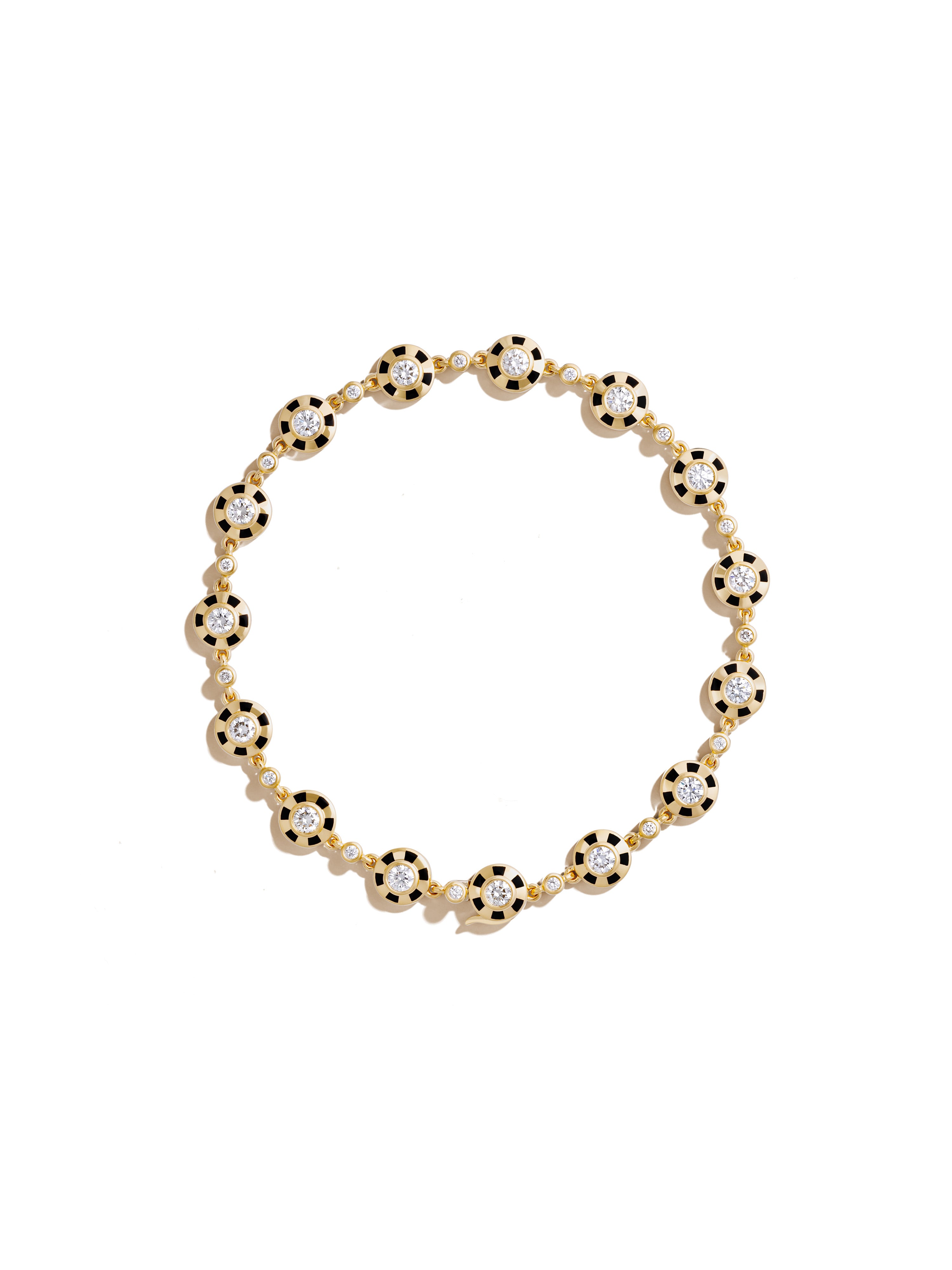 Lorenz Jet Black Bracelet in 18K yellow gold with diamonds and jet black enamel, State Property Voyager collection