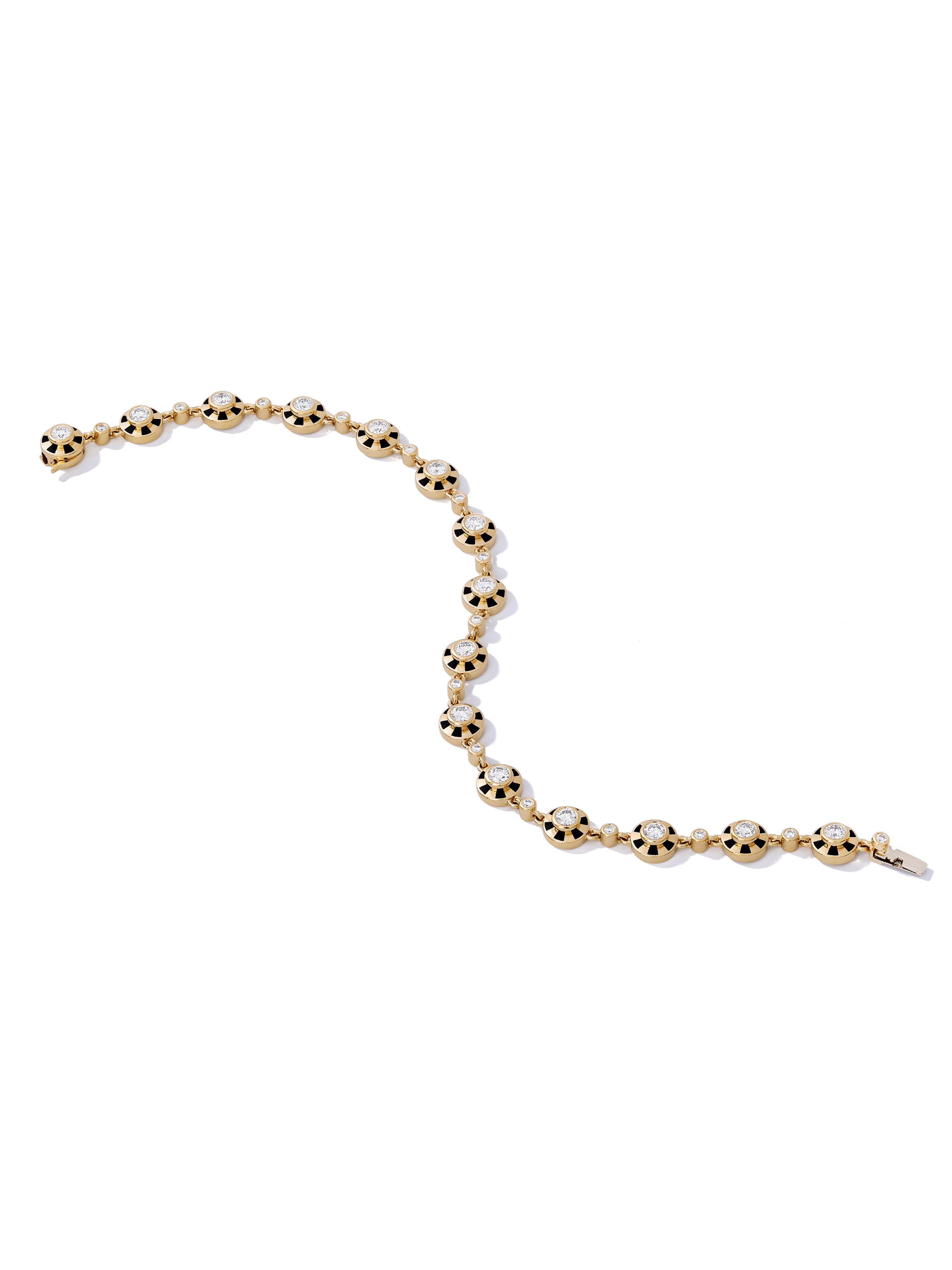 Lorenz Jet Black Bracelet in 18K yellow gold with diamonds and jet black enamel, State Property Voyager collection, alternate view