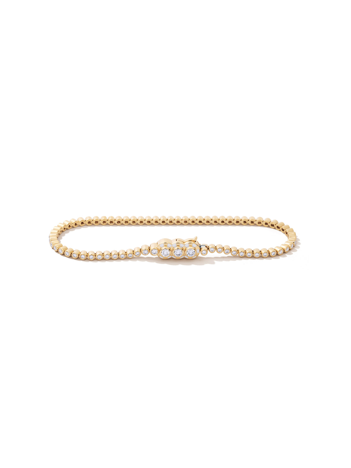 Lorenz Triplet Bone White Diamond Tennis Bracelet