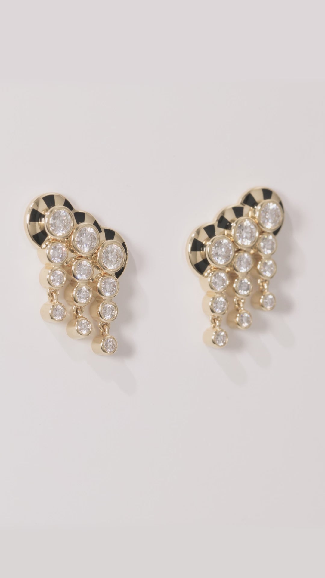 Load video: Lorenz Triplet Jet Black Fringe Earrings