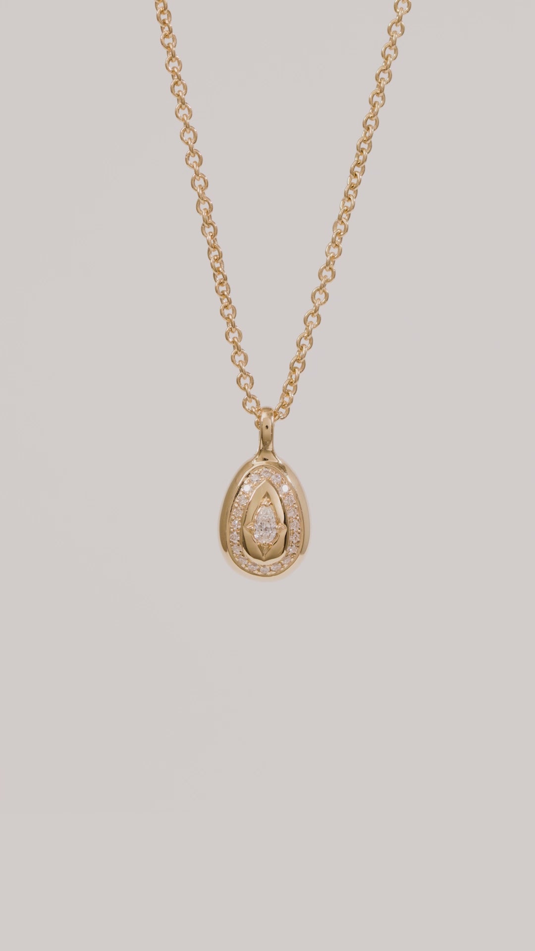Load video: Cosmic Egg Petite Diamond Pendant