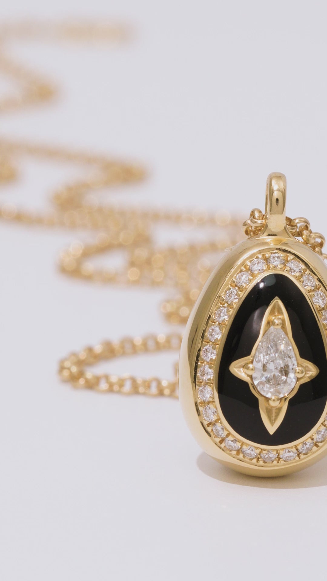 Load video: Cosmic Egg Minor Jet Black Pendant
