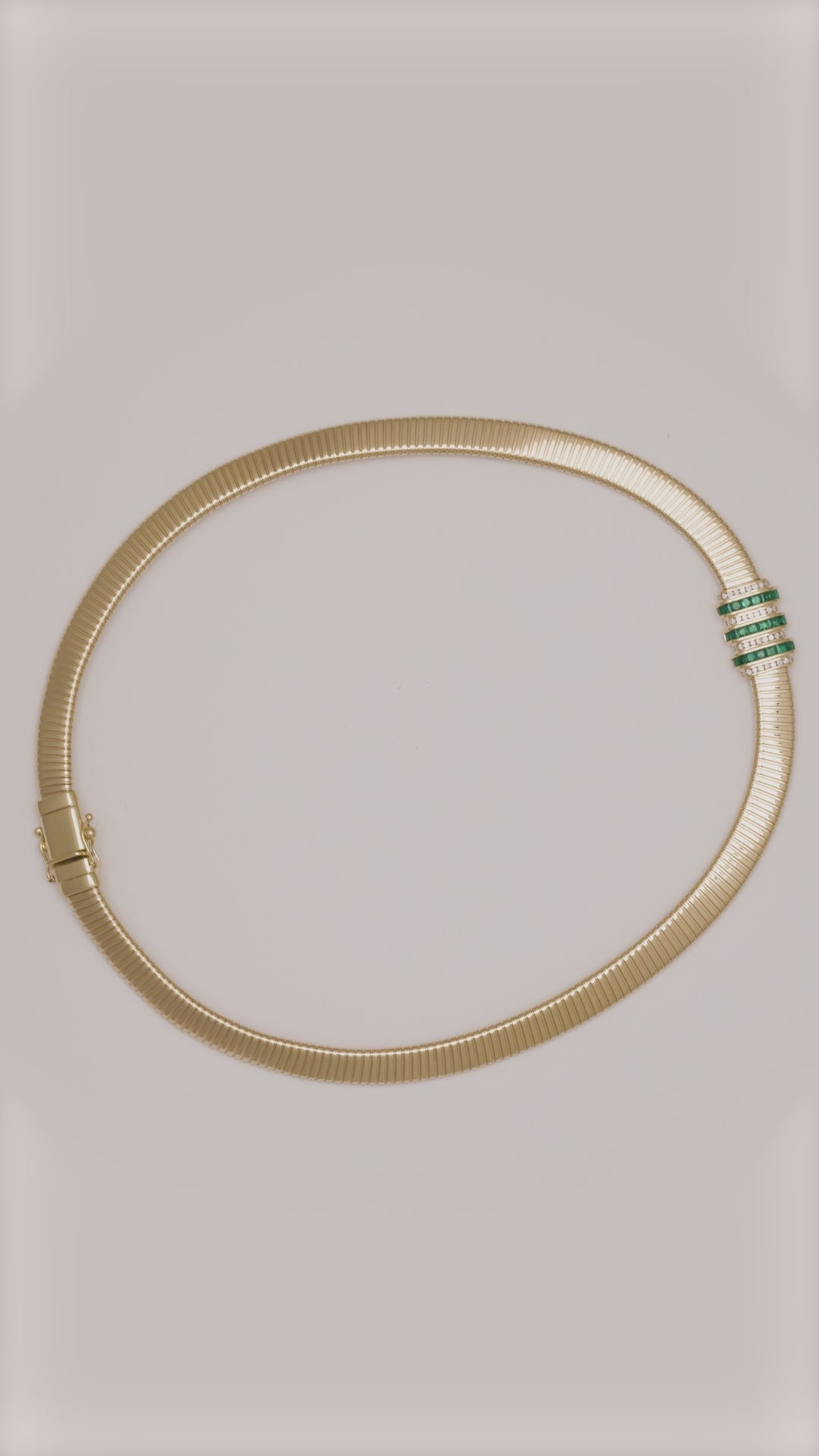 Load video: Raisina Cipher Emerald Tubogas Necklace