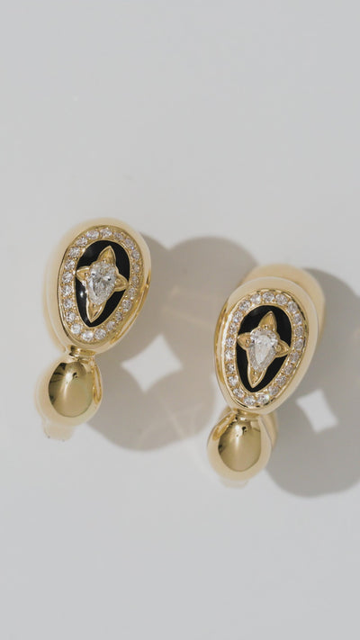 Cosmic Egg Jet Black Hoop Earrings