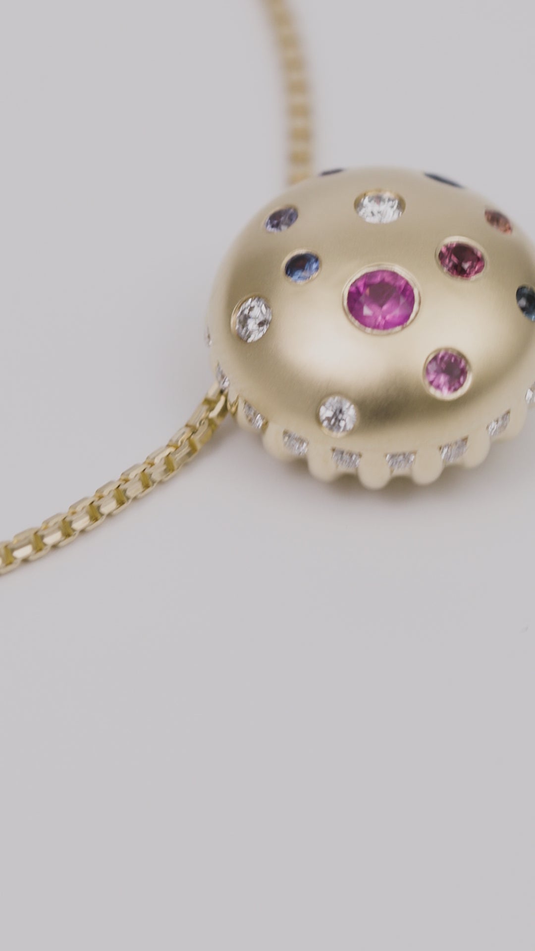 Load video: Toadstool Confetti Sapphire Pendant
