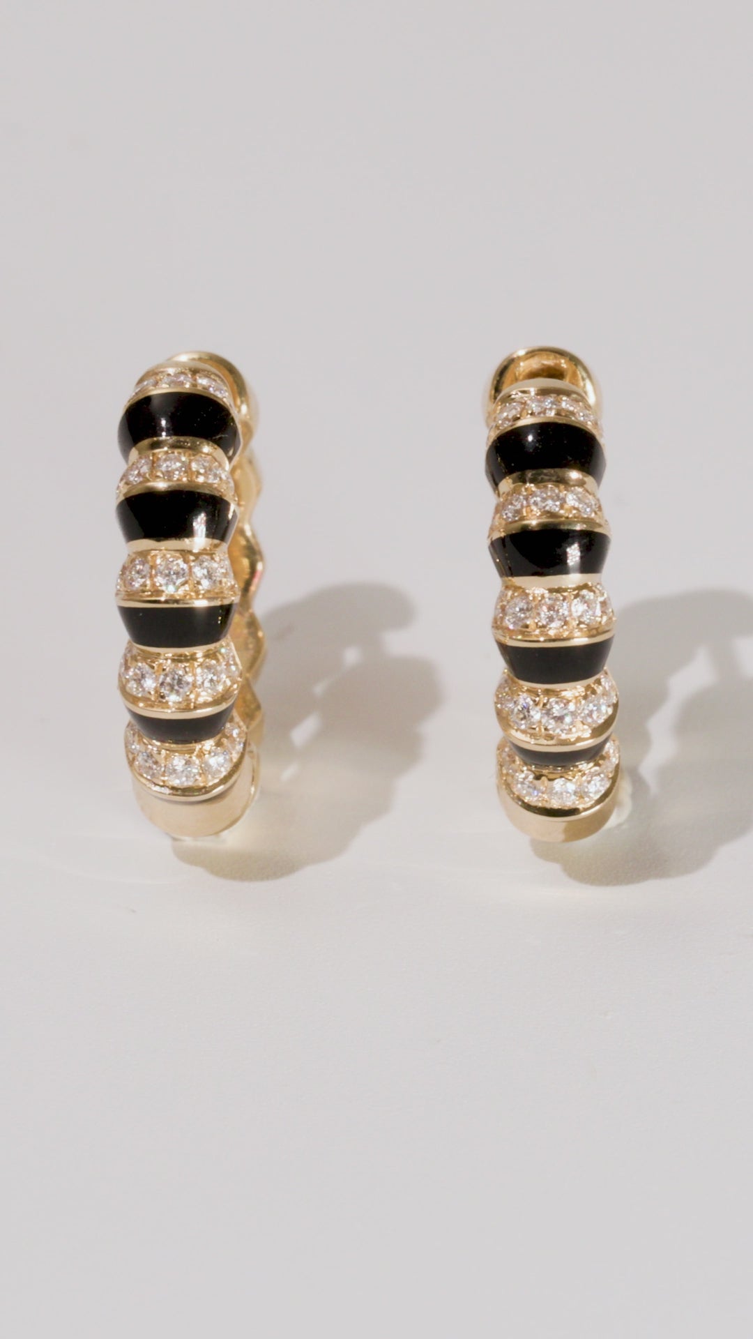 Load video: Borsh Minor Bone White Hoop Earrings