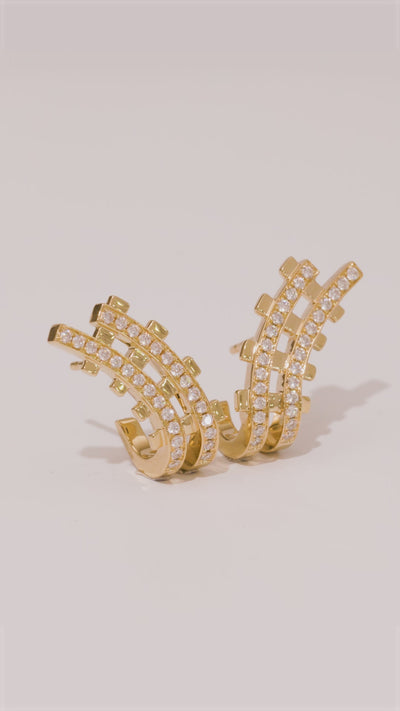 Railroad Pavé Minor Earrings