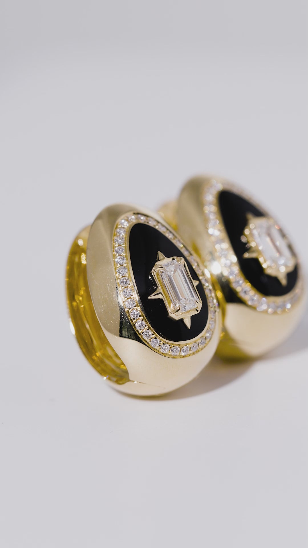 Load video: Cosmic Egg Jet Black Earrings