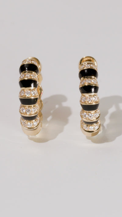 Borsh Minor Jet Black Hoop Earrings