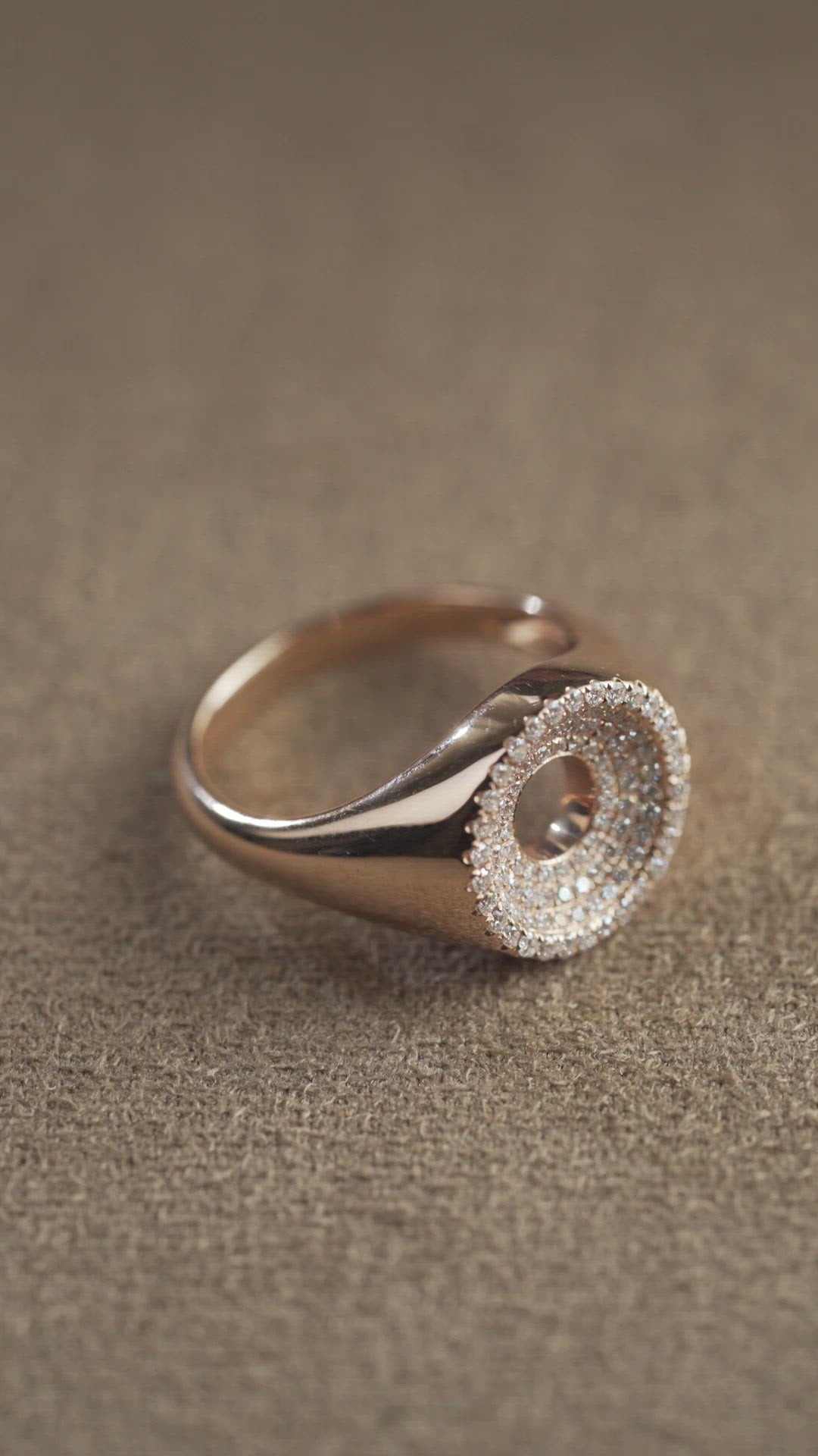 Load video: Drew Full Pavé Signet Ring
