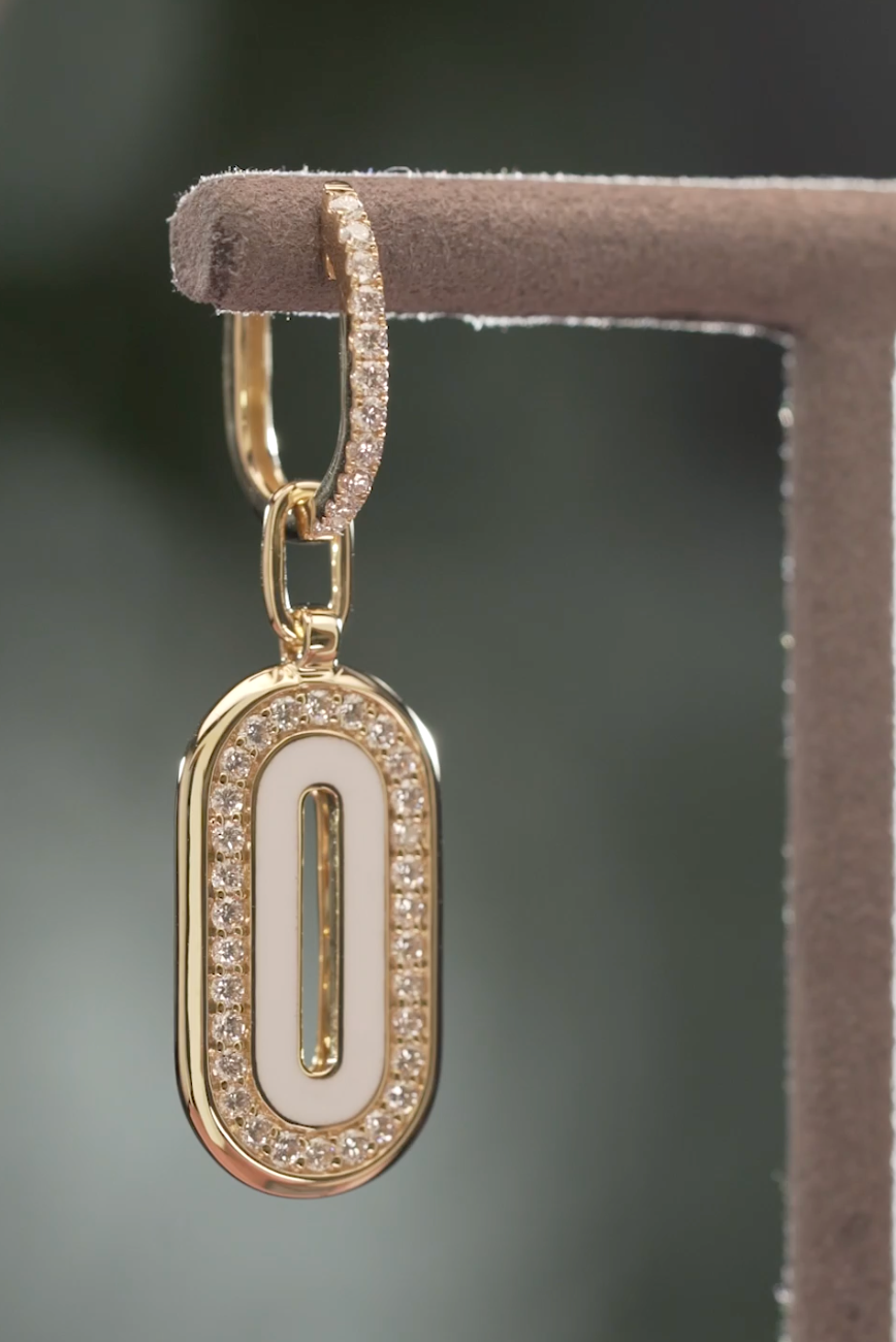 Load video: Battuta Bone White Pendant Drop Earrings