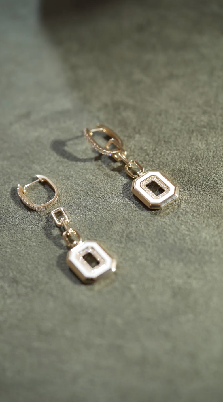 Load video: Azar Bone White Pendant Drop Earrings