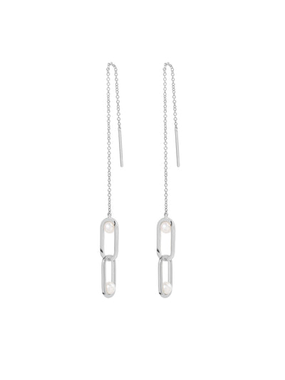 Inversion Pearl Threader Earrings